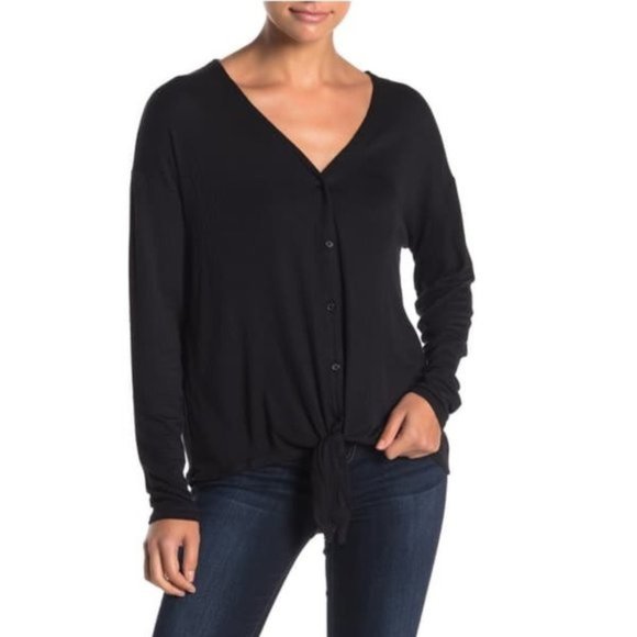 14th & Union Ribbed Tie Front Shirt - Picture 1 of 2
